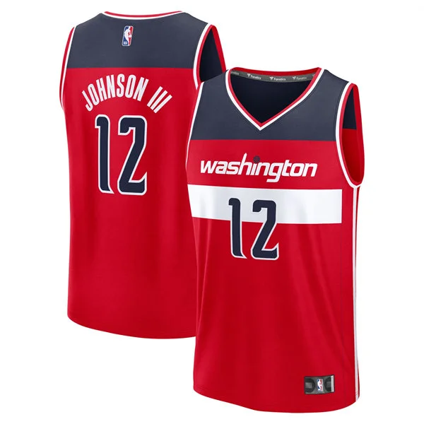 Mens Washington Wizards #12 Tre Johnson III Red Nike Icon Edition Swingman Jersey