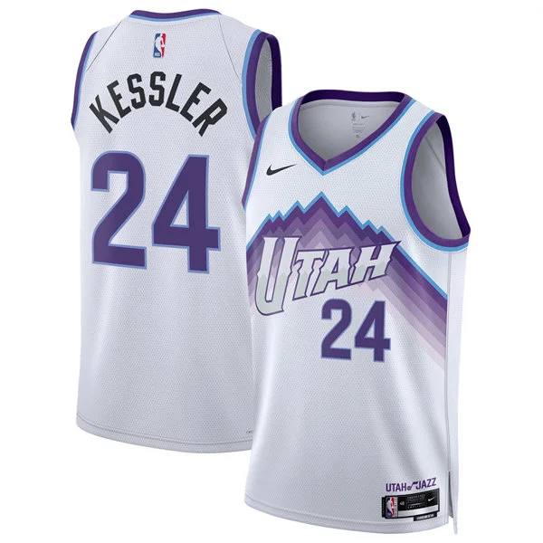 Mens Utah Jazz #24 Walker Kessler Nike 2026 White Association Edition Swingman Jersey
