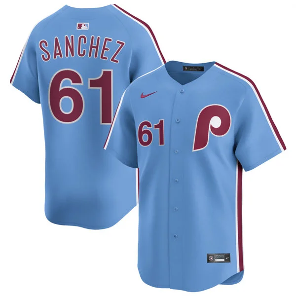 Mens Philadelphia Phillies #61 Cristopher Sanchez Nike Light Blue Alternate Limited Jersey