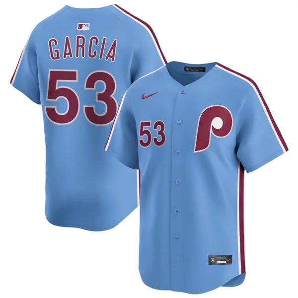 Mens Philadelphia Phillies #53 Adolis Garcia Nike Light Blue Alternate Limited Jersey
