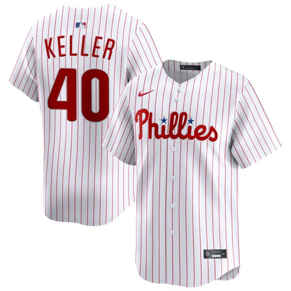 Mens Philadelphia Phillies #40 Brad Keller Nike White Pinstripe Home Limited Jersey