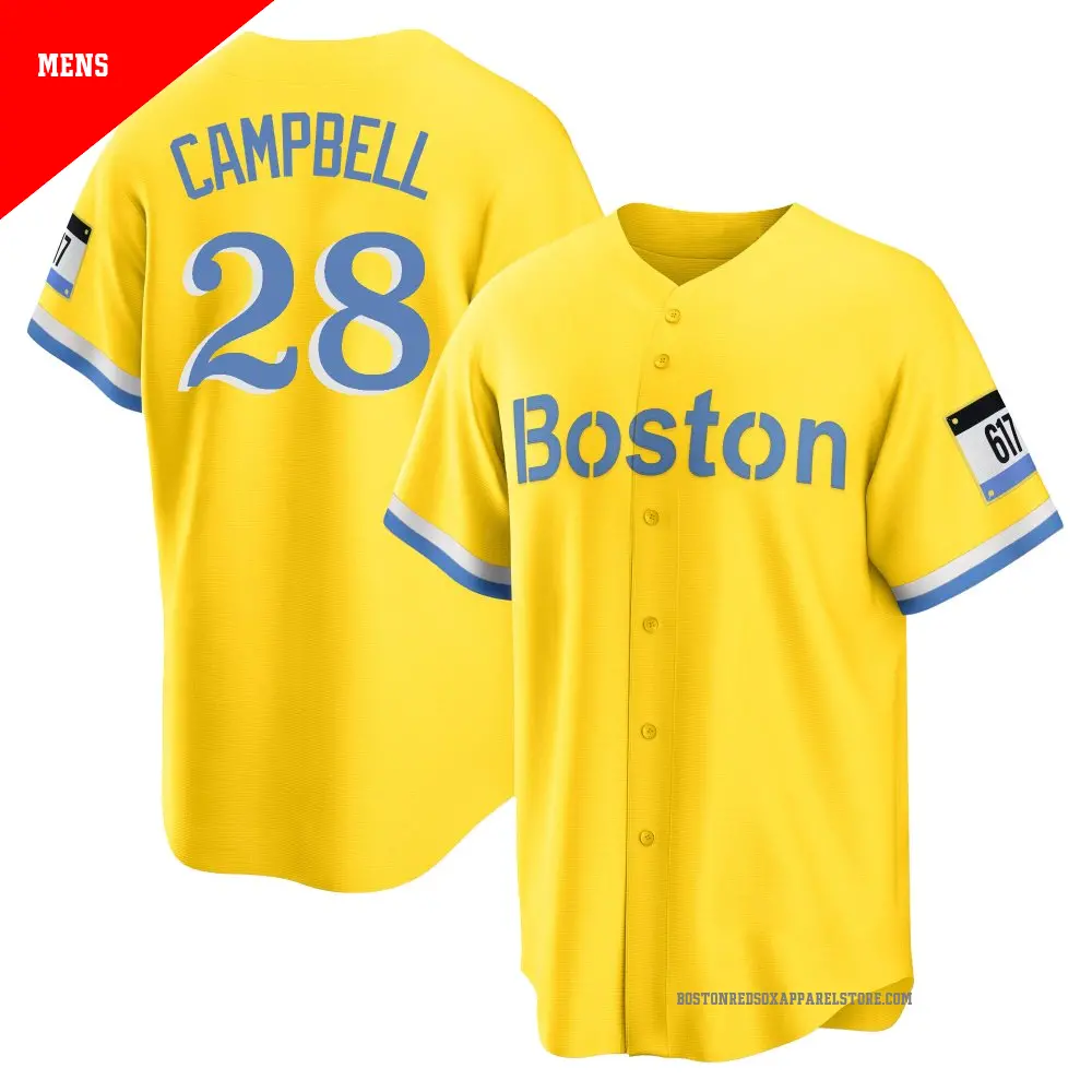 Mens Boston Red Sox #28 Kristian Campbell Yellow with Name City Connect Limted Jersey