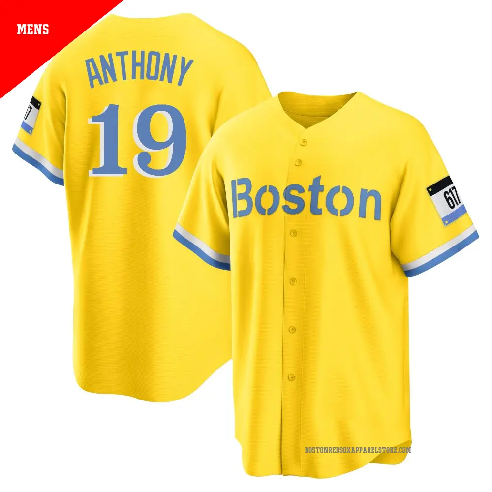 Men's Boston Red Sox #19 Roman Anthony Yellow with Name City Connect Limted Jersey