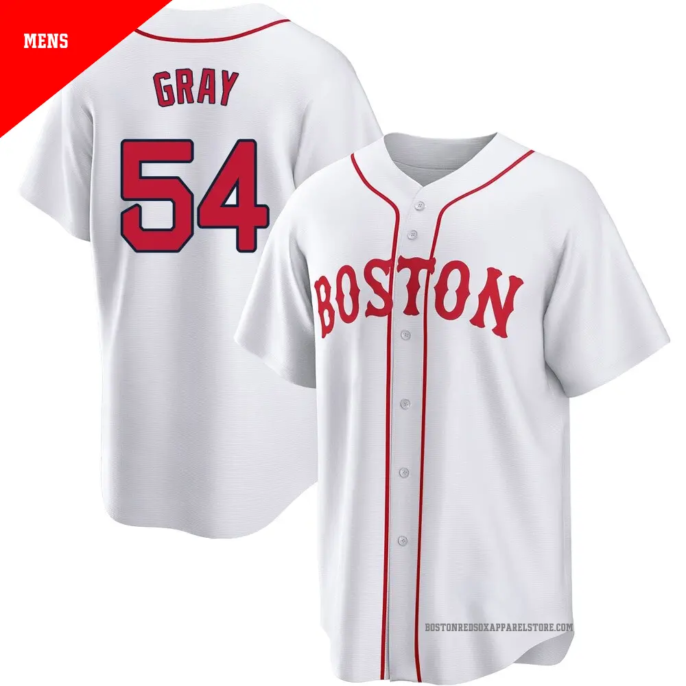Men's Boston Red Sox #54 Sonny Gray Nike White Patriots Day Jersey