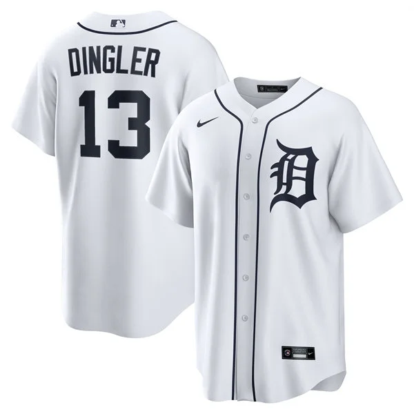 Men's Detroit Tigers #13 Dillon Dingler Nike White Home Limited Player Jersey