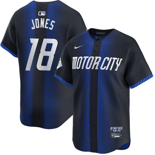 Men's Detroit Tigers #18 Jahmai Jones Nike Navy City Connect Limited Jersey
