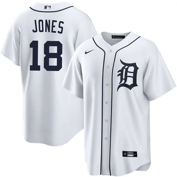 Men's Detroit Tigers #18 Jahmai Jones Nike White Home Limited Player Jersey