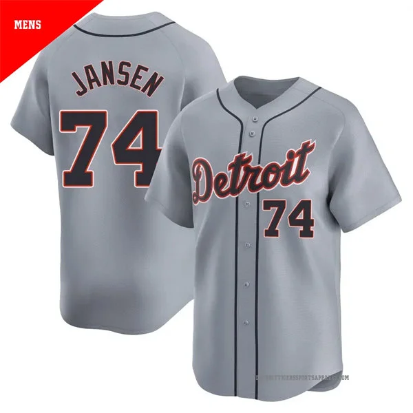 Men's Detroit Tigers #74 Kenley Jansen Nike Gray Road Limited Player Jersey