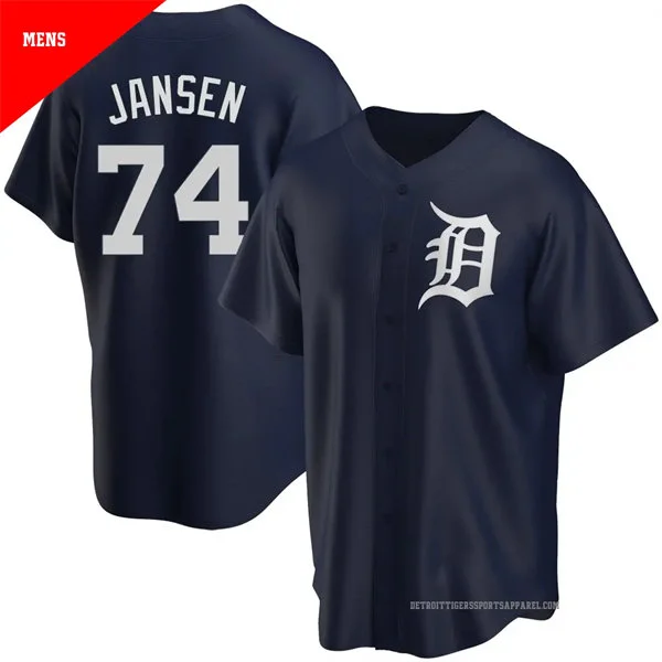 Men's Detroit Tigers #74 Kenley Jansen Nike Navy White Alternate Limited Player Jersey