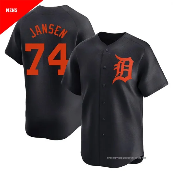 Men's Detroit Tigers #74 Kenley Jansen Nike Navy Orange Limited Player Jersey