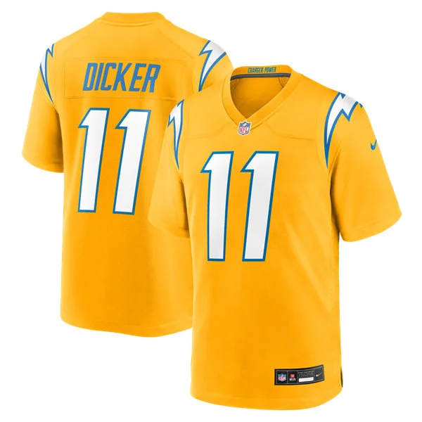 Men's Los Angeles Chargers #11 Cameron Dicker Nike Gold Alternate Charger Power Vapor F.U.S.E. Limited Jersey