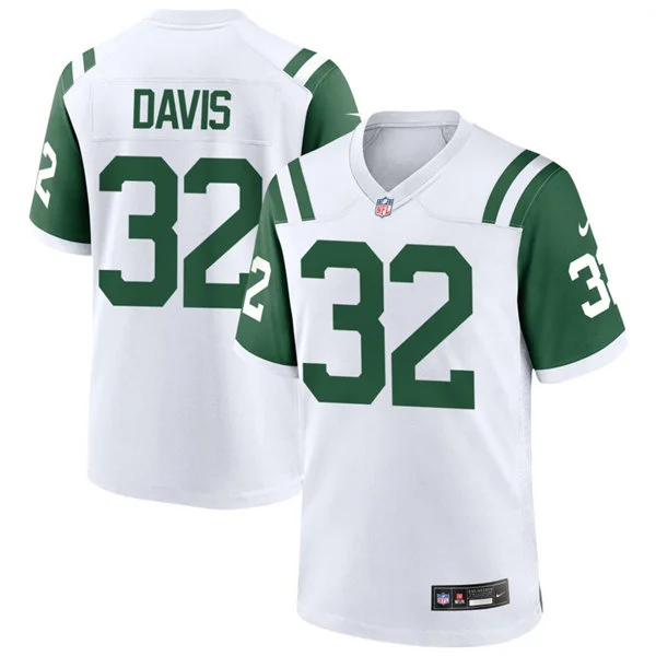 Men's New York Jets #32 Isaiah Davis White Alternate Classic Limited Jersey