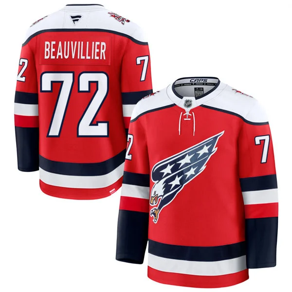 Men's Washington Capitals #72 Anthony Beauvillier Red Screaming Eagle Alternate Premium Jersey