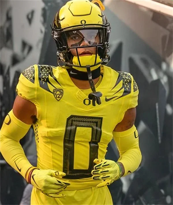 Oregon Ducks #0 Christian Gonzalez 2022 PAC12 Yellow Football Jersey