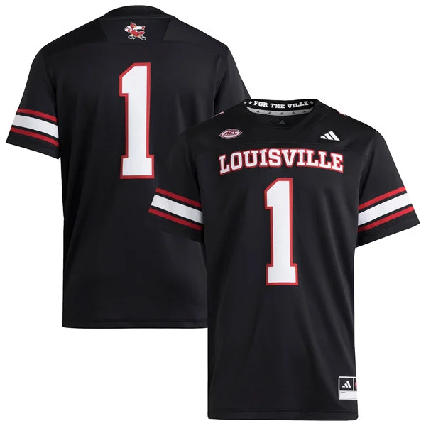 Louisville Cardinals Custom 2025 Black Football Game Jersey