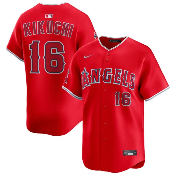 Mens Los Angeles Angels #16 Yusei Kikuchi Nike Scarlet Alternate Limited Jersey