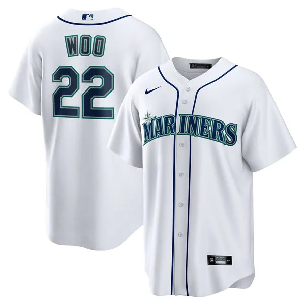 Men's Seattle Mariners #22 Bryan Woo Nike White Home Limited Jersey