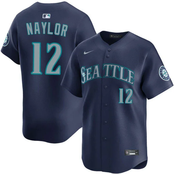 Men's Seattle Mariners #12 Josh Naylor Nike Navy Alternate Limited Jersey