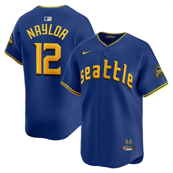 Men's Seattle Mariners #12 Josh Naylor Nike Royal City Connect Limited Jersey