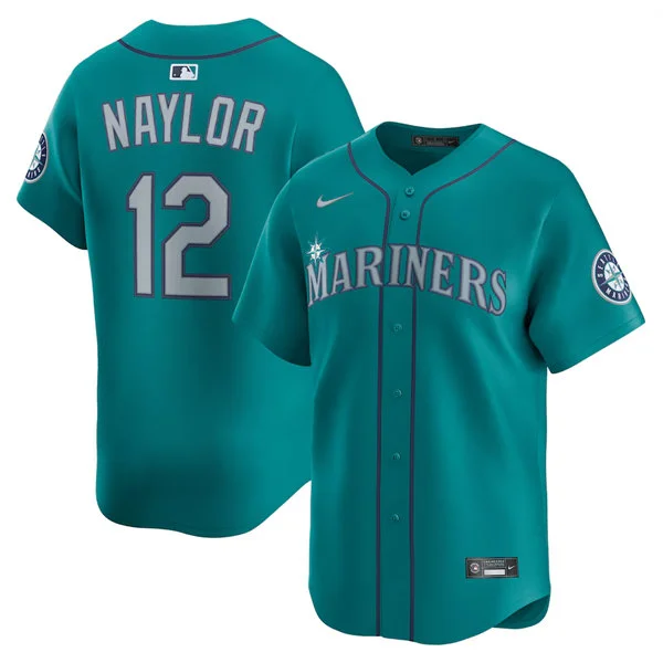 Men's Seattle Mariners #12 Josh Naylor Nike Aqua Alternate Limited Jersey