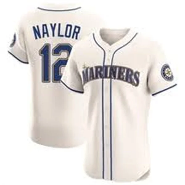 Men's Seattle Mariners #12 Josh Naylor Nike Cream Alternate Limited Jersey