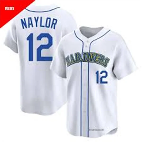 Men's Seattle Mariners #12 Josh Naylor Nike White Cooperstown Collection Jersey