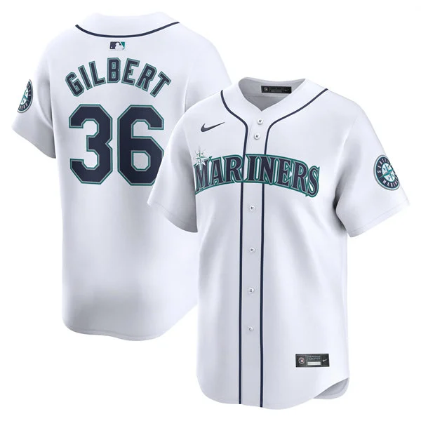 Men's Seattle Mariners #36 Logan Gilbert Nike White Home Limited Jersey