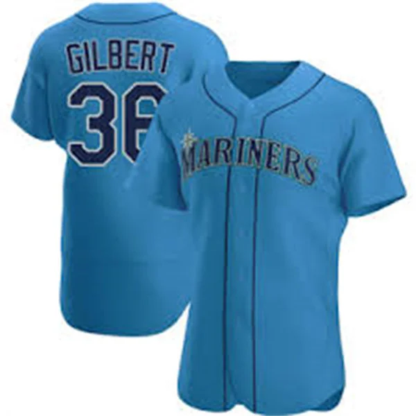 Men's Seattle Mariners #36 Logan Gilbert Nike Blue Alternate Limited Jersey