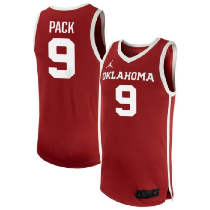 Oklahoma Sooners #9 Nijel Pack 2025 SEC Crimson College Basketball Game Jersey