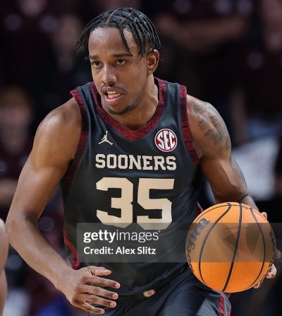 Oklahoma Sooners #35 Derrion Reid  Black 2022-23 College Basketball Game Jersey