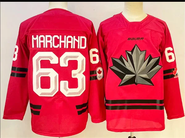 Men's Canada #63 Brad Marchand 2026 Canada Olympic Hockey Jersey Red