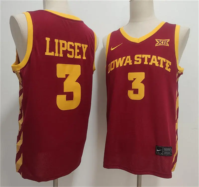 Mens Iowa State Cyclones #3 Tamin Lipsey 2025 Cardinal Basketball Jersey
