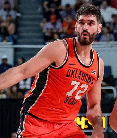 Oklahoma State Cowboys#72 Lefteris Mantzoukas 2025 Orange College Basketball Game Jersey