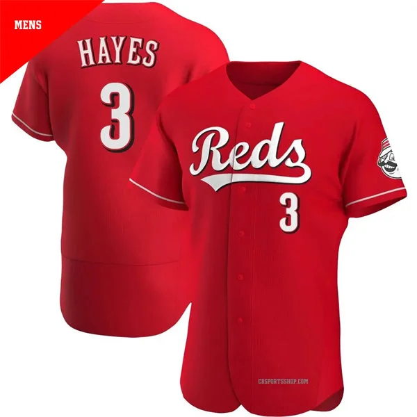 Mens Cincinnati Reds #3 Ke'Bryan Hayes  Scarlet Alternate Reds Limited Player Jersey