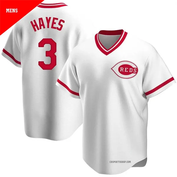 Mens Cincinnati Reds #3 Ke'Bryan Hayes Nike White Pullover Cooperstown Collection Jersey