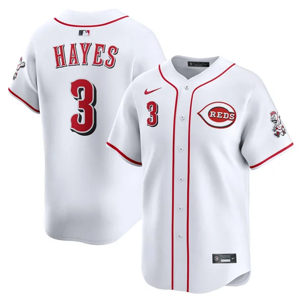 Mens Cincinnati Reds #3 Ke'Bryan Hayes Nike White Home Limited Jersey