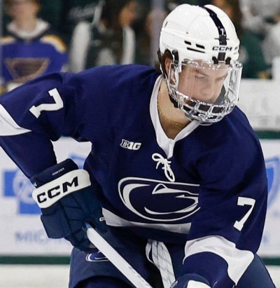 Penn State Nittany Lions #7 Jackson Smith 2025 Navy Hockey Game Jersey