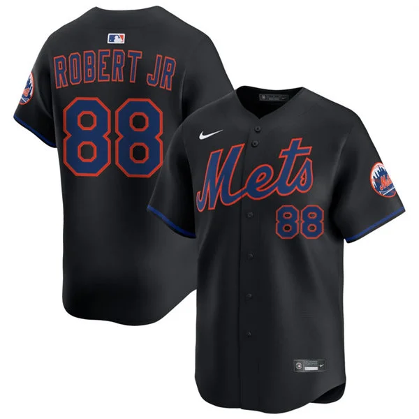 Mens New York Mets #88 Luis Robert Jr. Nike Black Alternate Limited Jersey