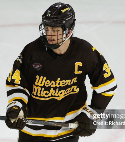 Western Michigan Broncos #34 Owen Michaels 2026 Brown College Hockey Game Jersey