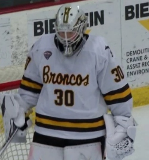 Western Michigan Broncos #30 Hampton Slukynsky 2026 White College Hockey Game Jersey