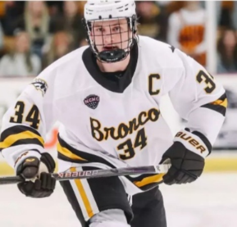 Western Michigan Broncos #34 Owen Michaels 2026 White College Hockey Game Jersey