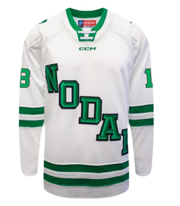 North Dakota Fighting Hawks #18 Keaton Verhoeff 2026 White College Hockey Game Jersey
