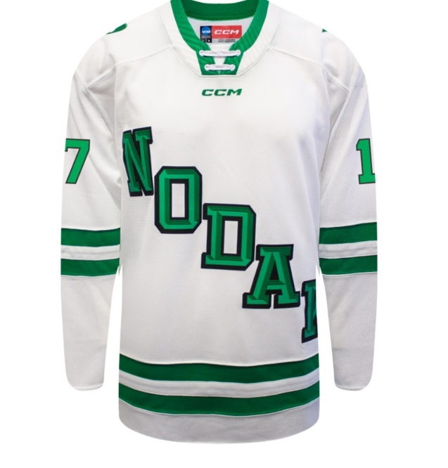 North Dakota Fighting Hawks #17 Cole Reschny 2026 White College Hockey Game Jersey
