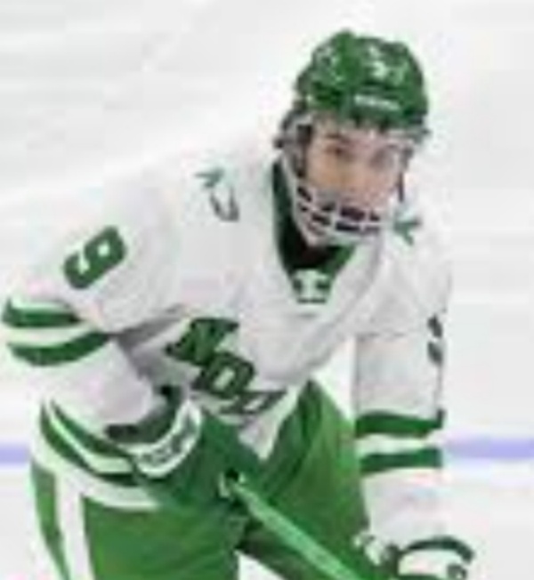 North Dakota Fighting Hawks #9 Will Zellers 2026 White College Hockey Game Jersey