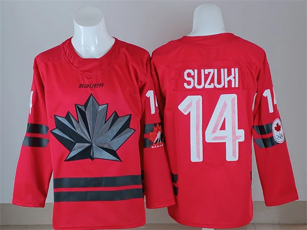 Men's #14 Nick Suzuki 2026 Canada Olympic Hockey Jersey Red