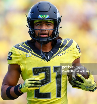 Oregon Ducks #21 Aaron Flowers 2025 BIG Ten Alternate Game Football Jersey Yellow