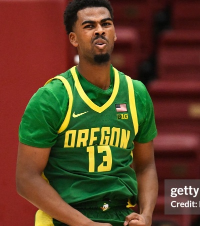 Oregon Ducks #13 Sean Stewart  2025 BIG 10 Green Basketball Game Jersey