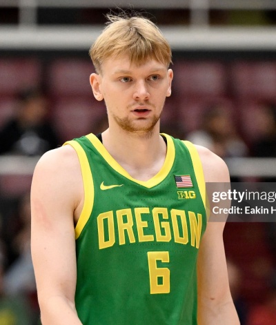 Oregon Ducks #6 Oleksandr Kobzystyi 2025 BIG 10 Green Basketball Game Jersey