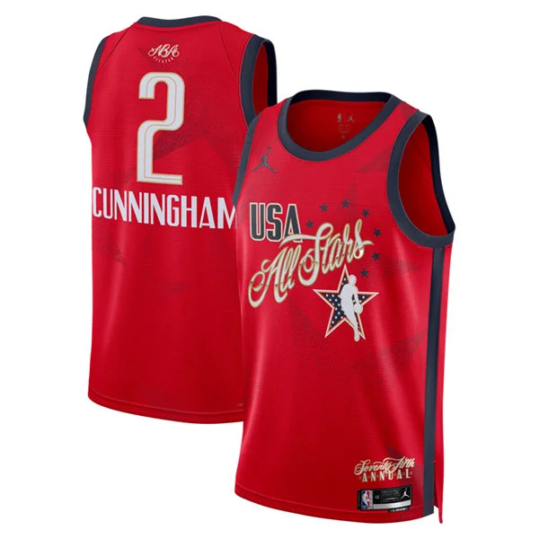 Detroit Pistons #2 Cade Cunningham Red 2026 NBA All-Star Game USA Stars Swingman Jersey