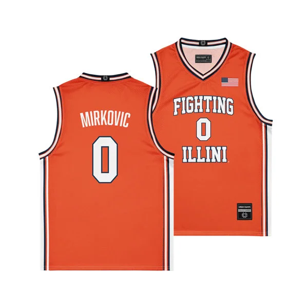 Illinois Fighting Illini #0 David Mirkovic Nike Orange Basketball Retro Jersey